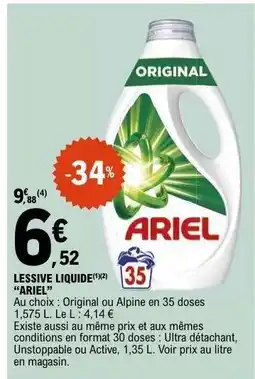 E.Leclerc LESSIVE LIQUIDE ARIEL offre