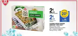 E.Leclerc LASAGNES CHÈVRE ÉPINARDS SURGELÉES CÔTÉ TABLE offre