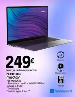 E.Leclerc PC PORTABLE medion offre