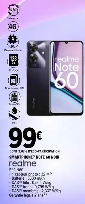 SMARTPHONE NOTE 60 NOIR