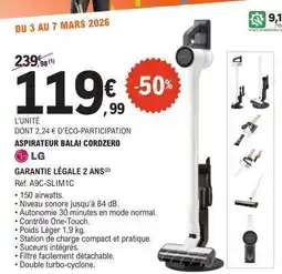 E.Leclerc ASPIRATEUR BALAI CORDZERO offre