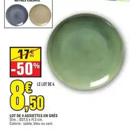 E.Leclerc LOT DE 4 ASSIETTES EN GRÈS offre