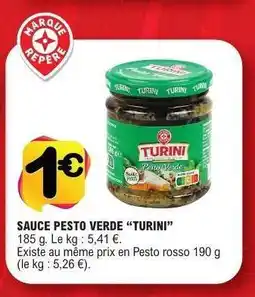 E.Leclerc SAUCE PESTO VERDE “TURINI” offre
