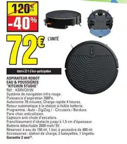 E.Leclerc ASPIRATEUR ROBOT EAU & POUSSIÈRES KITCHEN STUDIO offre