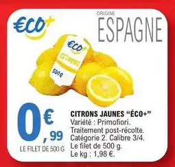 E.Leclerc CITRONS JAUNES “ÉCO+” offre