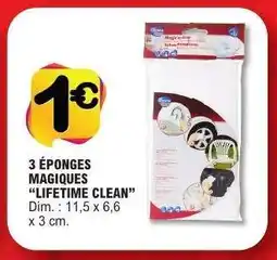 E.Leclerc 3 ÉPONGES MAGIQUES 'LIFETIME CLEAN' offre