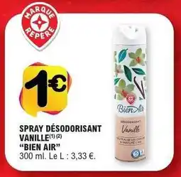 E.Leclerc SPRAY DÉSODORISANT VANILLE BIEN AIR offre
