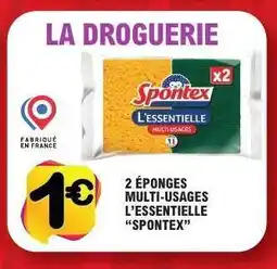 E.Leclerc 2 ÉPONGES MULTI-USAGES L’ESSENTIELLE “SPONTEX” offre