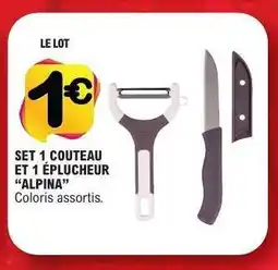 E.Leclerc Set 1 Couteau et 1 Éplucheur 'Alpina' offre