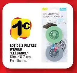 E.Leclerc LOT DE 2 FILTRES D'ÉVIER ÉLÉGANCE offre