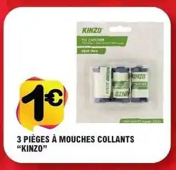 E.Leclerc 3 PIÈGES À MOUCHES COLLANTS “KINZO” offre