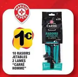E.Leclerc 10 RASOIRS JETABLES 2 LAMES “CARRÉ HOMME” offre