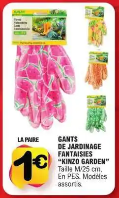 E.Leclerc GANTS DE JARDINAGE FANTAISIES 'KINZO GARDEN' offre