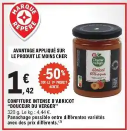 E.Leclerc CONFITURE INTENSE D'ABRICOT DOUCEUR DU VERGER offre