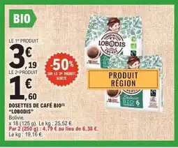 E.Leclerc Dosettes de café bio 'Lobodis' offre