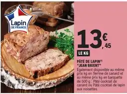 E.Leclerc PÂTÉ DE LAPIN JEAN BRIENT offre