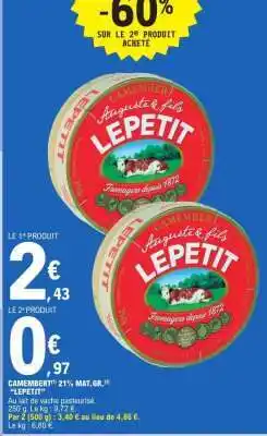 E.Leclerc Camembert Lepetit offre
