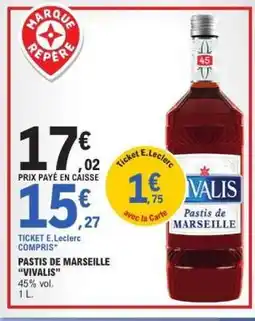 E.Leclerc Pastis de Marseille 'Vivalis' offre