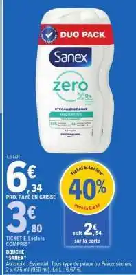 E.Leclerc Sanex Zero % Duo Pack offre