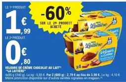 E.Leclerc Velours de Crème Chocolat au Lait 'La Laitière' offre