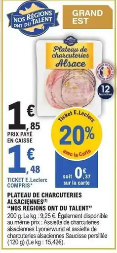 E.Leclerc Plateau de charcuteries alsaciennes offre