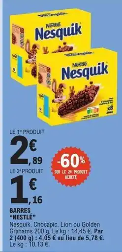 E.Leclerc Barres Nestlé offre