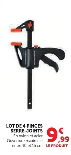 Super U Lot de 4 pinces serre-joints offre