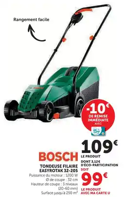 Super U Bosch tondeuse filaire easyrotak 32-205 offre