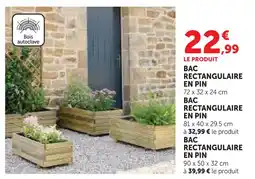 Hyper U Bac rectangulaire en pin offre