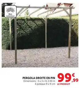 Hyper U Pergola droite en pin offre