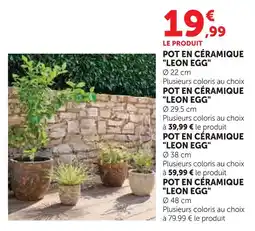 Hyper U Pot en céramique leon egg offre
