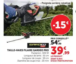 Super U Gardéo pro taille-haies filaire offre