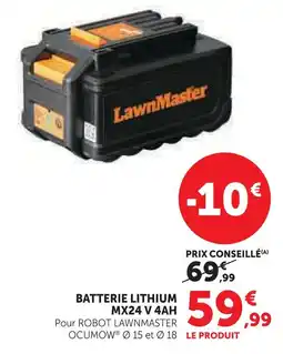 Hyper U Lawnmaster batterie lithium mx24 v 4ah offre
