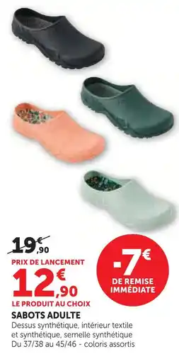 Super U Sabots adulte offre