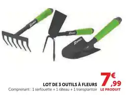 Super U Lot de 3 outils à fleurs offre
