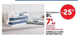 Super U Corbeille à linge rétractable 45l offre