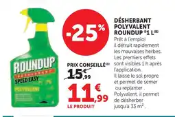 Super U Roundup désherbant polyvalent 1 l offre