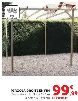 Super U Pergola droite en pin offre
