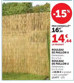 Super U U rouleau de paillon offre