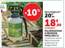 Super U U pulvérisateur à pression préalable offre