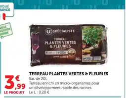 Hyper U Terreau plantes vertes & fleuries offre