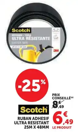 Super U Scotch ruban adhésif ultra résistant 25m x 48mm offre