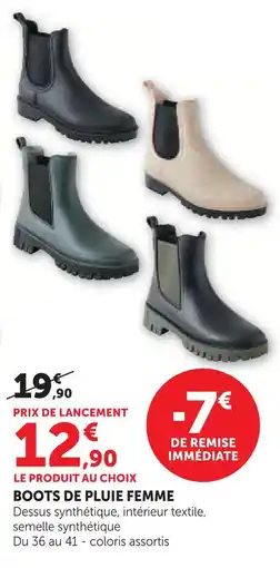 Super U Boots de pluie femme offre