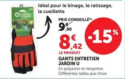 Hyper U U gants entretien jardin offre