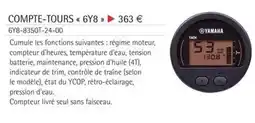 Yamaha Yamaha - compte-tours 6y8 offre