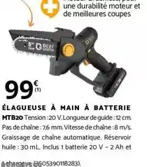 Bricomarché Élagueuse à main à batterie offre