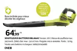 Bricomarché Souffleur à batterie obl1920s offre