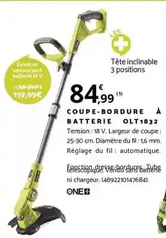 Bricomarché Coupe-bordure à batterie olt 1832 offre