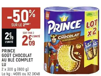 Petit Casino Lu prince goût chocolat au blé complet offre