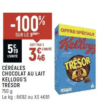 Spar Kellogg’s céréales chocolat au lait kellogg’s trésor offre